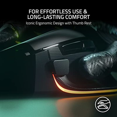 Razer Basilisk V3 - Kablolu, özelleştirilebilir oyun faresi, Chroma RGB ile, PC/Mac için (10+1 programlanabilir tuş, eğilebilir HyperScroll fare tekerleği, ergonomik tasarım) Siyah