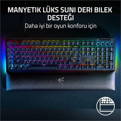 Razer BlackWidow V4 (Yeşil Anahtar) - Chroma RGB mekanik oyun klavyesi - Razer Snap Tap (tıklamalı mekanik anahtarlar, 6 özel makro tuşu, avu - Seçenekler: V4 - TR Layout, V3 Tenkeyless - TR Layout...