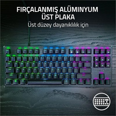 Razer Huntsman V3 X Tenkeyless (Mor Anahtar) - Espor için Optik Klavye - Sayısal Tuş Takımı Tasarımı Yok - Programlanabilir Tuşlar - RGB Teknolojil - Seçenekler: Mini, Tenkeyless, TR Düzeni, US Düzeni