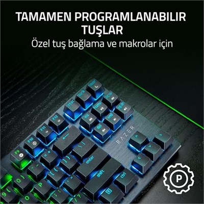 Razer Huntsman V3 X Tenkeyless (Mor Anahtar) - Espor için Optik Klavye - Sayısal Tuş Takımı Tasarımı Yok - Programlanabilir Tuşlar - RGB Teknolojil - Seçenekler: Mini, Tenkeyless, TR Düzeni, US Düzeni