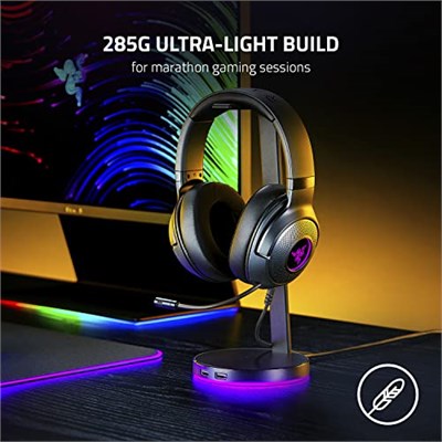 Razer Kraken V3 X Kablolu USB Oyun Kulaklığı: Hafif Yapı - Triforce 40mm Sürücüler - HyperClear Kardioid Mikrofon - 7.1 Surround Ses - Chroma RG - Seçenekler: Kraken V3 X, Kraken V3 HyperSense, Kraken