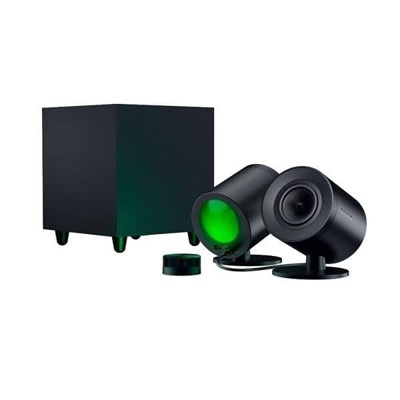 Razer Nommo V2 Pro - Kablosuz Subwooferlı Tam Aralıklı 2.1 PC Oyun Hoparlörleri (3 inç Tam Aralıklı Sürücüler, Alüminyum Faz Fişleri, Kablosuz Aşağıya D - Seçenekler: Nommo V2 Pro, Nommo V2, Standart