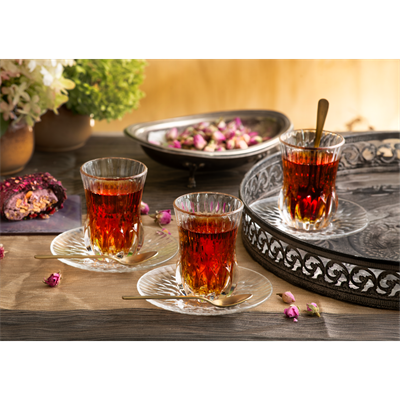 RCR Adagio Yüksek Kalite Cam 6lı Çay Bardak Seti 140 ml
