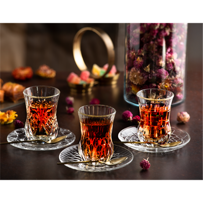 RCR Adagio Yüksek Kalite Cam 6lı Çay Bardak Seti 140 ml