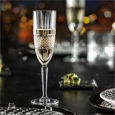 RCR Brillante Yüksek Kalite Cam 6lı Flüt Kadeh Seti 185 ml