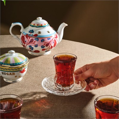 RCR Etna Yüksek Kalite Cam 6lı Çay Bardak Seti 140 ml