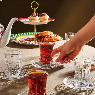 RCR Etna Yüksek Kalite Cam 6lı Çay Bardak Seti 140 ml