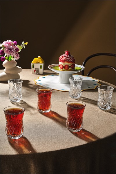 RCR Melodia Yüksek Kalite Cam 6lı Çay Bardağı 140 ml
