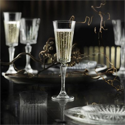 RCR Timeless Yüksek Kalite Cam Flüt Kadeh 6lı Set 210 ml