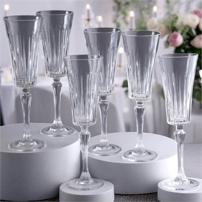 RCR Timeless Yüksek Kalite Cam Flüt Kadeh 6lı Set 210 ml