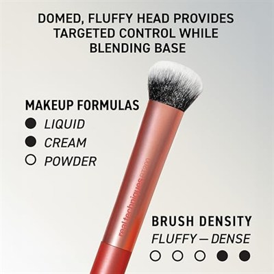 REAL TECHNIQUES Everyday Essentials makyaj fırçası, yüz için komple set (yüz süngeri, yüz, ruj, ayarlama ve delüks göz farı fırçası)