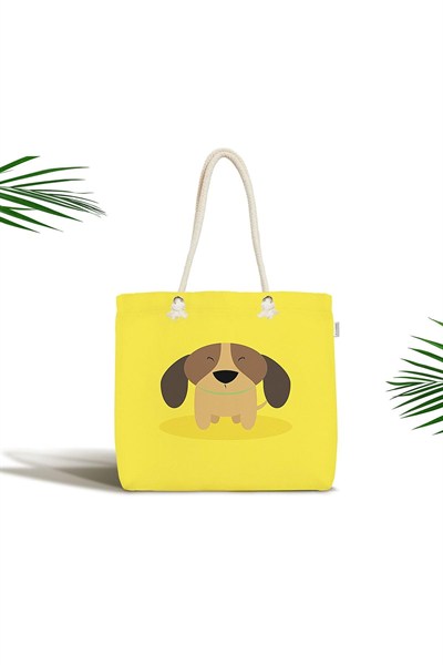 RealHomes Çocuk Çantası - Köpek Desenli Dijital Baskılı Modern Kumaş Çanta, Canta-4884