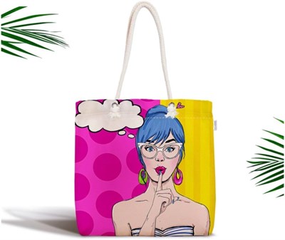 RealHomes Pop Art Dijital Baskılı Fermuarlı Modern Kumaş Çanta Canta-164, CANTA-164