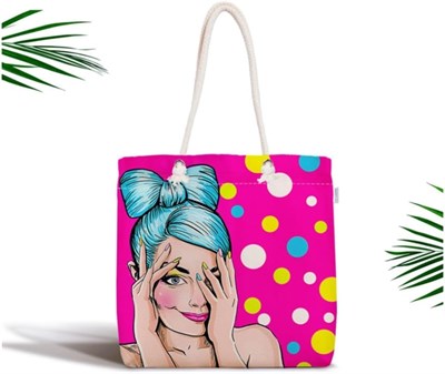 RealHomes Pop Art Dijital Baskılı Fermuarlı Modern Kumaş Çanta Canta-244, CANTA-244