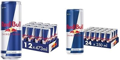 Red Bull Enerji İçeceği 473 ml (12li Paket, 12 x 473 ml) ve Red Bull Enerji İçeceği, 250 ml (24lü Paket, 24 x 250 ml) Original