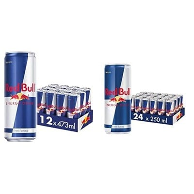 Red Bull Enerji İçeceği 473 ml (12li Paket, 12 x 473 ml) ve Red Bull Enerji İçeceği, 250 ml (24lü Paket, 24 x 250 ml) Original