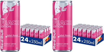 Red Bull Enerji İçeceği, Şeftali, 250 ml (24lü Paket, 24 x 250 ml)