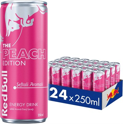 Red Bull Enerji İçeceği, Şeftali, 250 ml (24lü Paket, 24 x 250 ml)