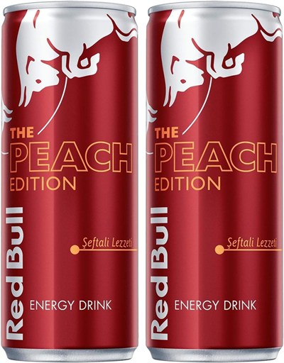 Red Bull Enerji İçeceği, Şeftali, 250 ml (24lü Paket, 24 x 250 ml)