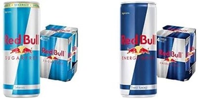 Red Bull Enerji İçeceği, Şekersiz, 250 ml (4lü Paket, 4x250 ml) ve Red Bull Enerji İçeceği, 250 ml (4lü Paket, 4x250 ml) Orijinal
