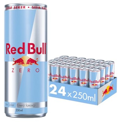 Red Bull Enerji İçeceği Zero, Sıfır Şeker, 250 ml x 24 Adet