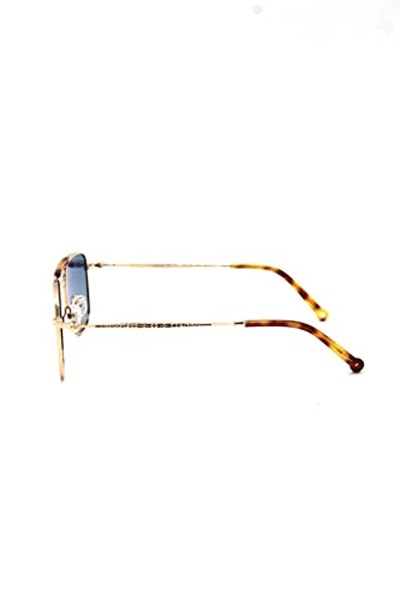 REDBERRY Marka RB 2108 C4 Erkek,KARE,METAL,ALTIN Çerçeve ORGANİK,MAVİ Cam 53 Ekartman Güneş Gözlüğü