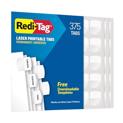Redi-Tag Lazer Yazıcı Uyumlu İndeks Etiketleri, 2,9 x 3,2 cm, Beyaz, 375 Adet - Seçenekler: 1 1/8 x 1 1/4 - 100 Sekmeler, 1 1/8 x 1 1/4 - 375 Sekmeler