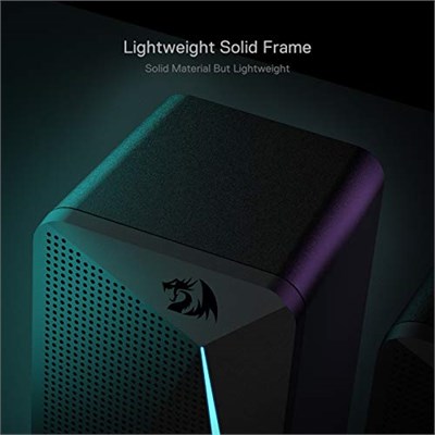 Redragon GS510 Waltz RGB masaüstü hoparlörler, LED arka aydınlatmalı 2.0 kanallı PC stereo hoparlörler, gelişmiş bas ve kolayca erişilebilen ses kontrolü, USB ve 3,5 mm kablo ile