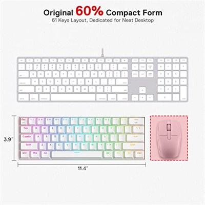 Redragon K530 Draconic%60 Kompakt RGB Kablosuz, 5.0 Bluetooth Oyun Klavyesi Kahverengi Anahtarlı ve 16,8 Milyon RGB Aydınlatma - Seçenekler: SMALL, Kahverengi Anahtar
