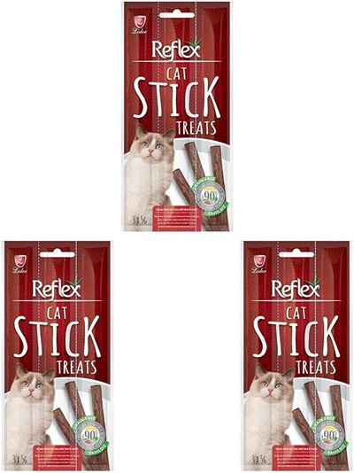 Reflex Biftekli Kuzulu Kedi Ödül Çubuğu 5 Gr 3 Adet 3lü paket