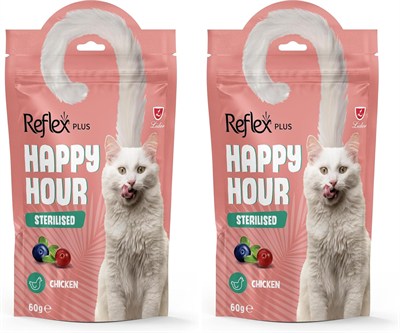 Reflex Happy Hour Kisirlaştirilmiş Kedi Ödül Mamasi 60 Grr 2li paket