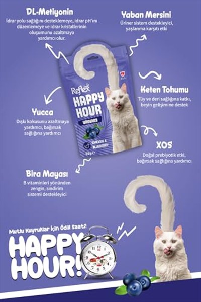 Reflex Happy Hour Üriner Sistem Destekleyici Kedi Ödül Mamasi 60 Gr 2li paket