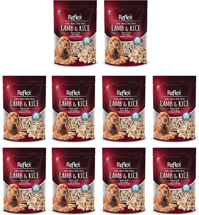 Reflex Kuzu Etli Ve Pirinçli Küçük Irk Köpek Ödülü, 10lu paket
