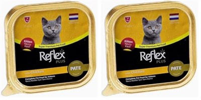 Reflex Plus Pate With Orgranic Chicken Adult Cat Food 85 Gr 2li paket
