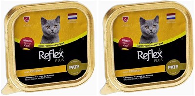 Reflex Plus Pate With Orgranic Chicken Adult Cat Food 85 Gr 2li paket