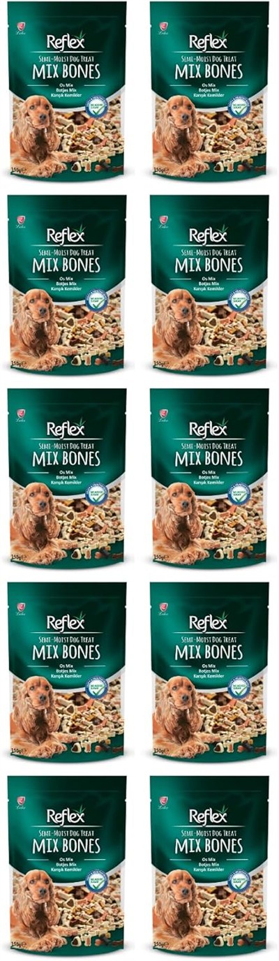 Reflex Semi-Moist Bone Mix Karışık Kemik Yarı Islak Köpek Ödülü 150 Gr,10lu paket