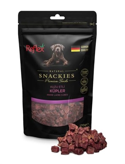 Reflex Snackies Kuzu Et Küpleri Kurutulmuş Et Köpek Ödülü 170gr