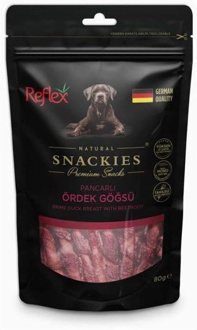 Reflex Snackies Pancarlı Ördek Göğüs Kurutulmuş Et Köpek Ödülü 80gr