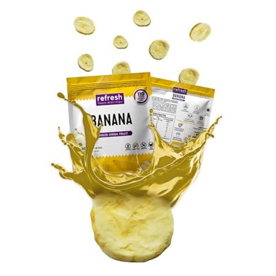 refresh Freeze Dried Muz - Dondurularak Kurutulmuş Meyve - Freeze Dry Meyve Kurusu 30gr