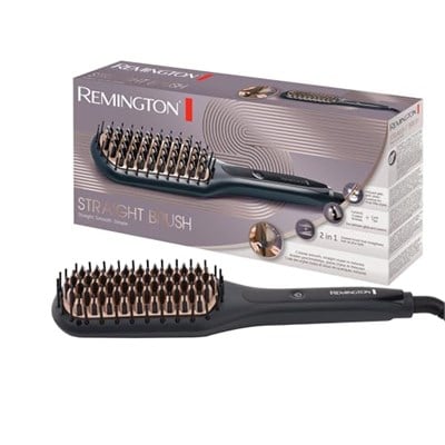 Remington Düzleştirici Fırça 2Si 1 Arada: Daha Kısa Şekillendirme Süresi için Düzleştirici ve Saç Fırçası (Soğuk Uçlu Seramik Kaplı ve Antistatik Kıllar, Dijital Ekran, 150-230 ° C) Cb7400