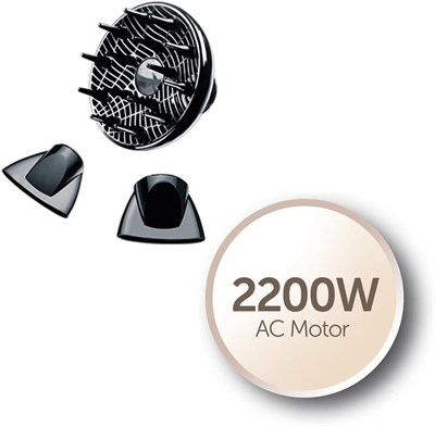 Remington Iyonlu Saç Kurutma Makinesi Keratin Protect , 2200 W, Yüksek Kaliteli Seramik Kaplı Izgara, Iki Şekillendirme Başlığı, Difüzör, Kahverengi Ac8002