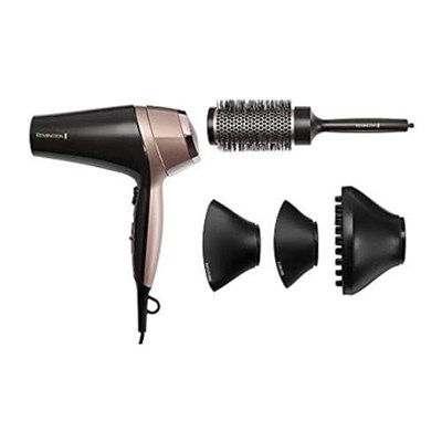 Remington Saç Kurutma Makinesi Curl & Straight, 3 Şekillendirme Aparatı Dahil, Konik Şekilli, Kıvırcık Saç Şekillendirme Başlığı, Difüzör, 45 Mm Yuvarlak Fırça, Bukleler Ve Dalgalar, 2200W D5706