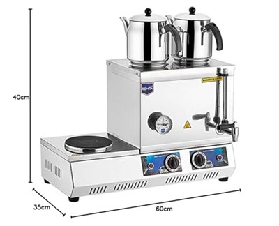 Remta K34 Model 40 Elektrikli Çay Ocağı, 28 Lt, Paslanmaz Çelik