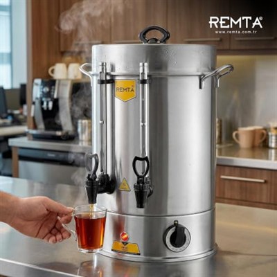 Remta R13 Standart Çay Makinesi, 120 Bardak, Gümüş Rengi, 2000 W, Paslanmaz Çelik Tüp Rezistans