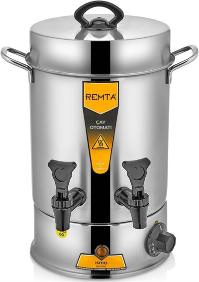 Remta Standart Çay Makinesi, 60 Bardak, Gümüş, 7 lt - Seçenekler: 7lt, 9lt, 12lt, 15lt, 22lt, 36lt, 50lt, 5lt