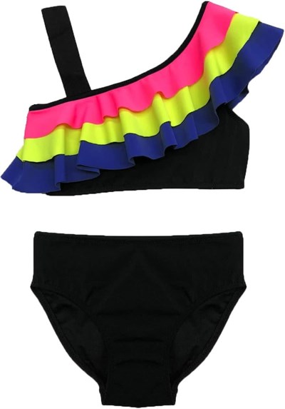 Renkli volanlı kız çocuk bikini takım DB200617BT