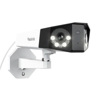 REOLINK 4K PoE Güvenlik Kamera Sistemi, 180 Derece Görüş Açısında Ev Açık IP Kamera, İnsan/Araç/Evcil Hayvan Algılama, Renkli Gece Görüşü, İki Yönlü Konuşma, 256GBa kadar microSD Kart, Duo 2 PoE