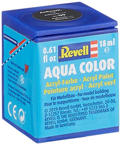 Revell Aqua Color Su Bazlı Maket Boyası Mat - Antrasit Gri 18ml