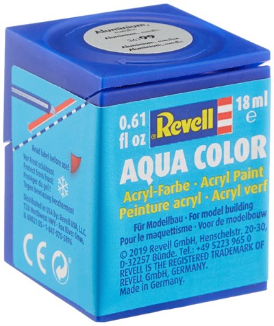 Revell - Su Bazlı Maket Boyası Aluminyum Metalik 18 Ml