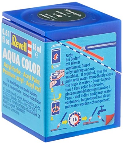 Revell - Su Bazlı Maket Boyası Siyah Yeşil Mat 18 Ml (36140)